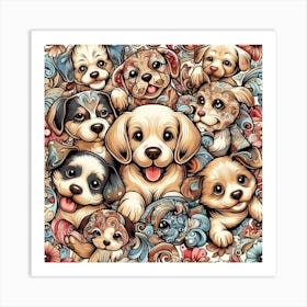 PUPPY JOY Art Print