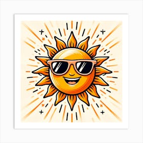 Sun With Sunglasses 4 Art Print