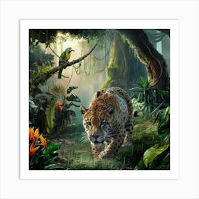 Leopard In The Jungle Art Print