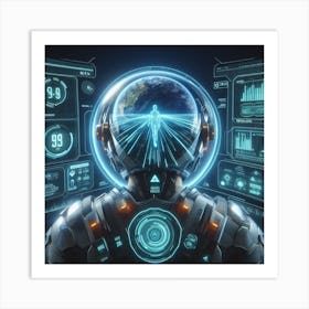 Futuristic Man In Space 4 Art Print