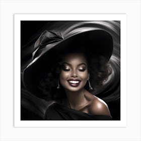 Black Woman In A Hat 14 Art Print