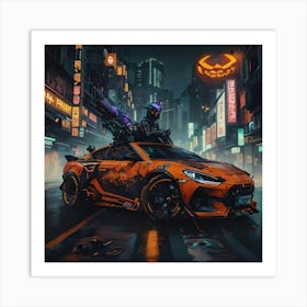 Pumpkin Car (Cyberpunk37) Art Print