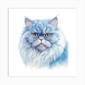 Blue Persian Cat Portrait Art Print