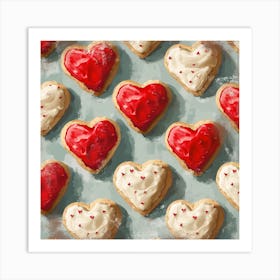 Heart Cookies Art Print