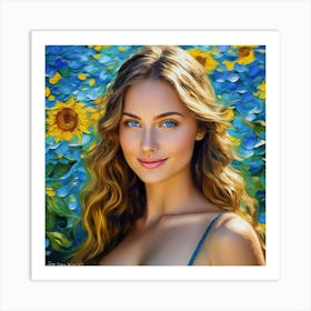 Portrait Of A hg Beautiful Woman Art Print