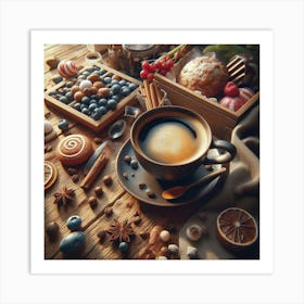 Christmas Coffee Art Print