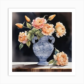 Flower Vase water color Art Print