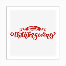 Happy Thanksgiving Lettering Art Print