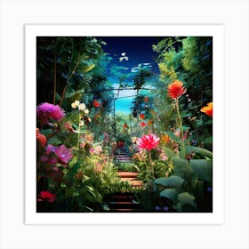 Garden At Night art print Art Print