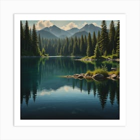 Lake - Lake Stock Videos & Royalty-Free Footage Art Print