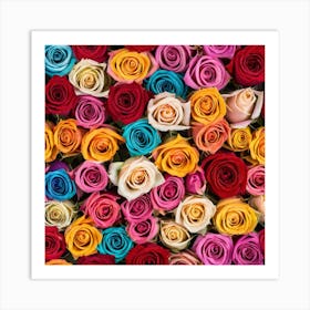 All Roses Colors Flat As Background (38) Art Print