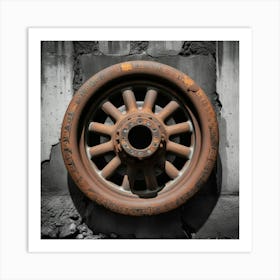 Rusty Wheel 1 Art Print