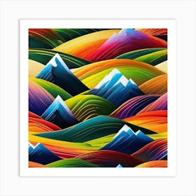 Colorful Mountains 2 Art Print