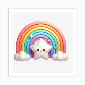 Rainbow And Star 1 Art Print