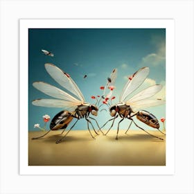 Bees And Butterflies Art Print