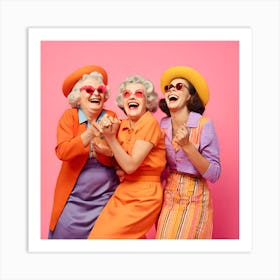 Old Women Laughing Together Art Print