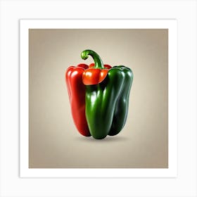 Red And Green Pepper Art Print