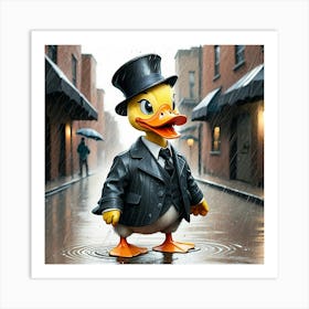 Ducky In Raincoat Art Print