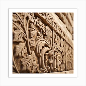 Carvings On A Stone Wall Art Print