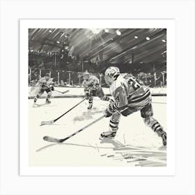 A Ice Hockey Match Hand Drawn Sketch Illustratio 1718700802 3 Art Print