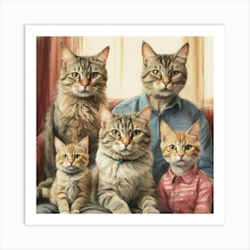 Family Of Cats 1 Art Print