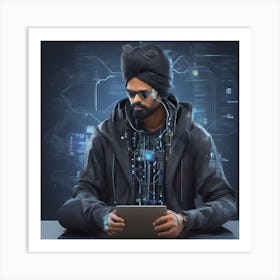 Indian AI Coder 2 Art Print