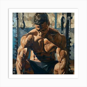 A Fitness Training Oil Painting Illustration 1718673535 4 Art Print