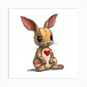 Rabbit With Heart Poster