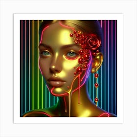 Neon Girl 1 Art Print