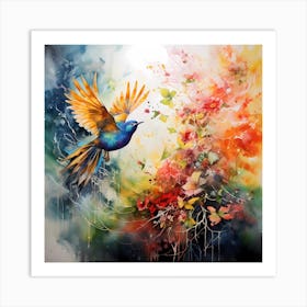 AI Nature's Chromatic Ballet  Art Print