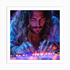 Man With Long Hair Art Print