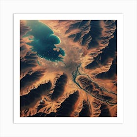 Tibet From Space Art Print