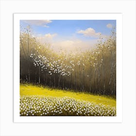 Flowers in the forest Monet Art Print