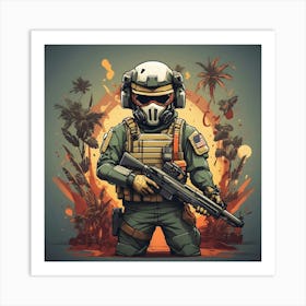 Soldier In The Desert 1 Art Print