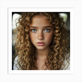 Girl With Freckles Art Print