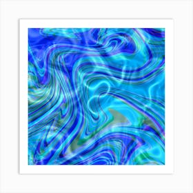 Abstract Blue And Green Swirls Art Print