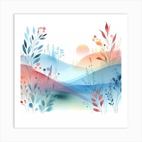 Watercolor Landscape 12 Art Print