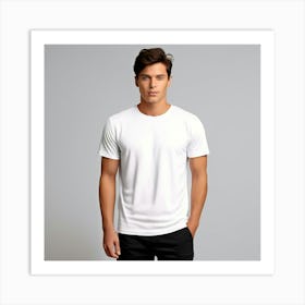 Mock Up Tshirt Blank Plain Cotton Unprinted Simple Minimalist Canvas Customizable Basic Art Print