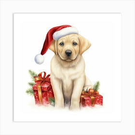 Christmas Labrador Retriever 1 Art Print