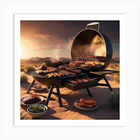 Bbq In The Desert Art Print