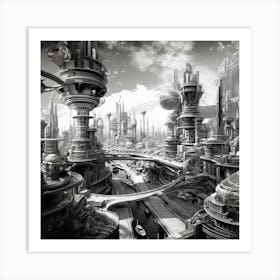 Futuristic City 34 Art Print