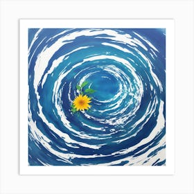 Sunflower In The Water Art Print