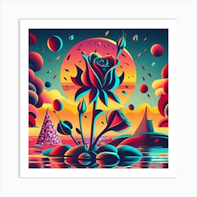 Roses In The Sky Art Print