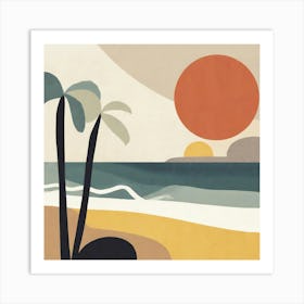 Beach, Geometric Abstract Art 1 Art Print