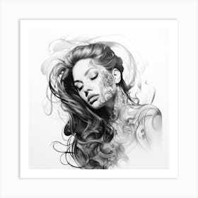 Tattooed Woman Art Print