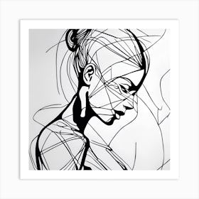 Abstract Line Drawing Of A Woman Art Print