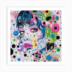 Girl With Polka Dots Art Print