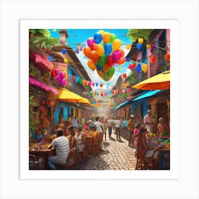 Street Scene In Mexico City Art Print