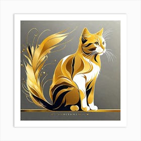 Golden Cat 23 Art Print