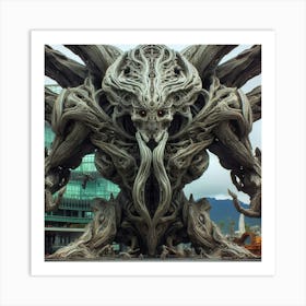 Demon Sculpture In Vancouver Art Print